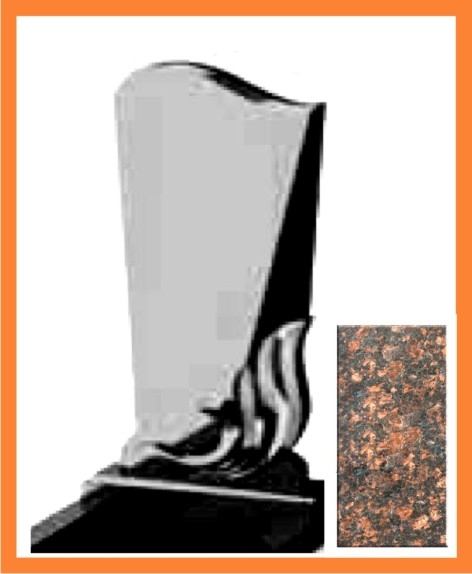 Коричневый гранит № 33, размер памятника 1100х500х70