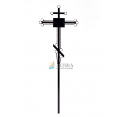 Крест “Фигурный №1 с табличкой” ритуальный на могилу, металлический
