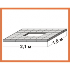 Тротуарная облицовка 1,8 х 2,1 х 0,1 с цветником  (фундамент, материал, работа)