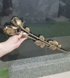 Роза литьё -бронза -58см