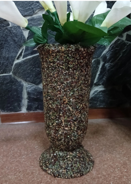 Ваза -каменная - цвет коричневый Н-38см