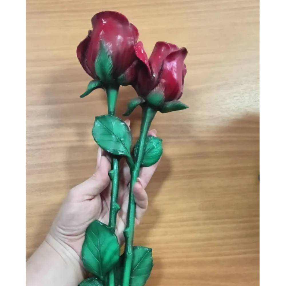 Роза бутон- литьё /58см/цветная