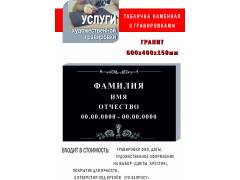 Гранитная плита с данными усопшего 400*600*16 мм