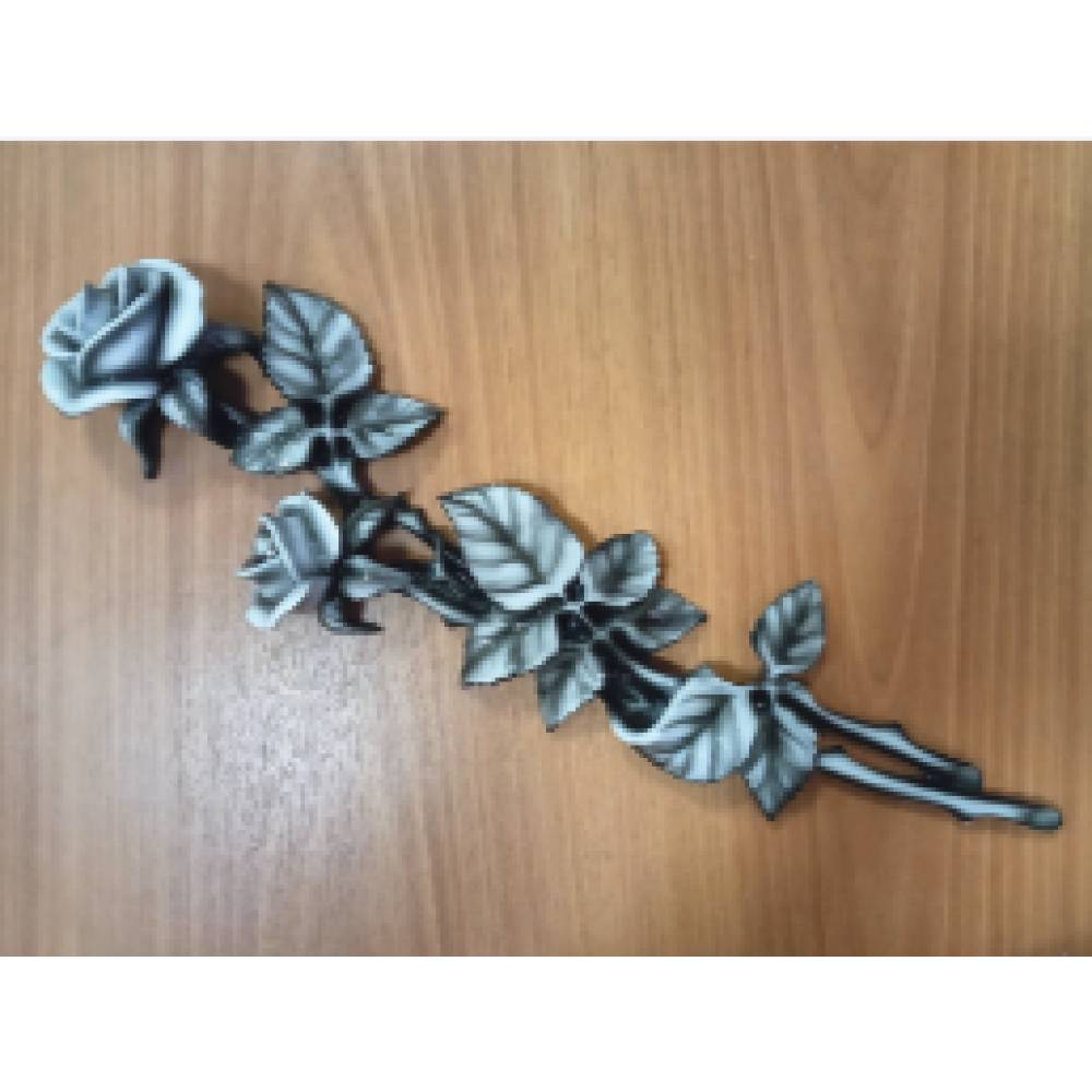 Роза 3Д полубутон. литьё -тонированная -40см.