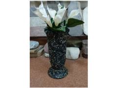 Ваза -каменная - цвет  чёрный Н-38см.