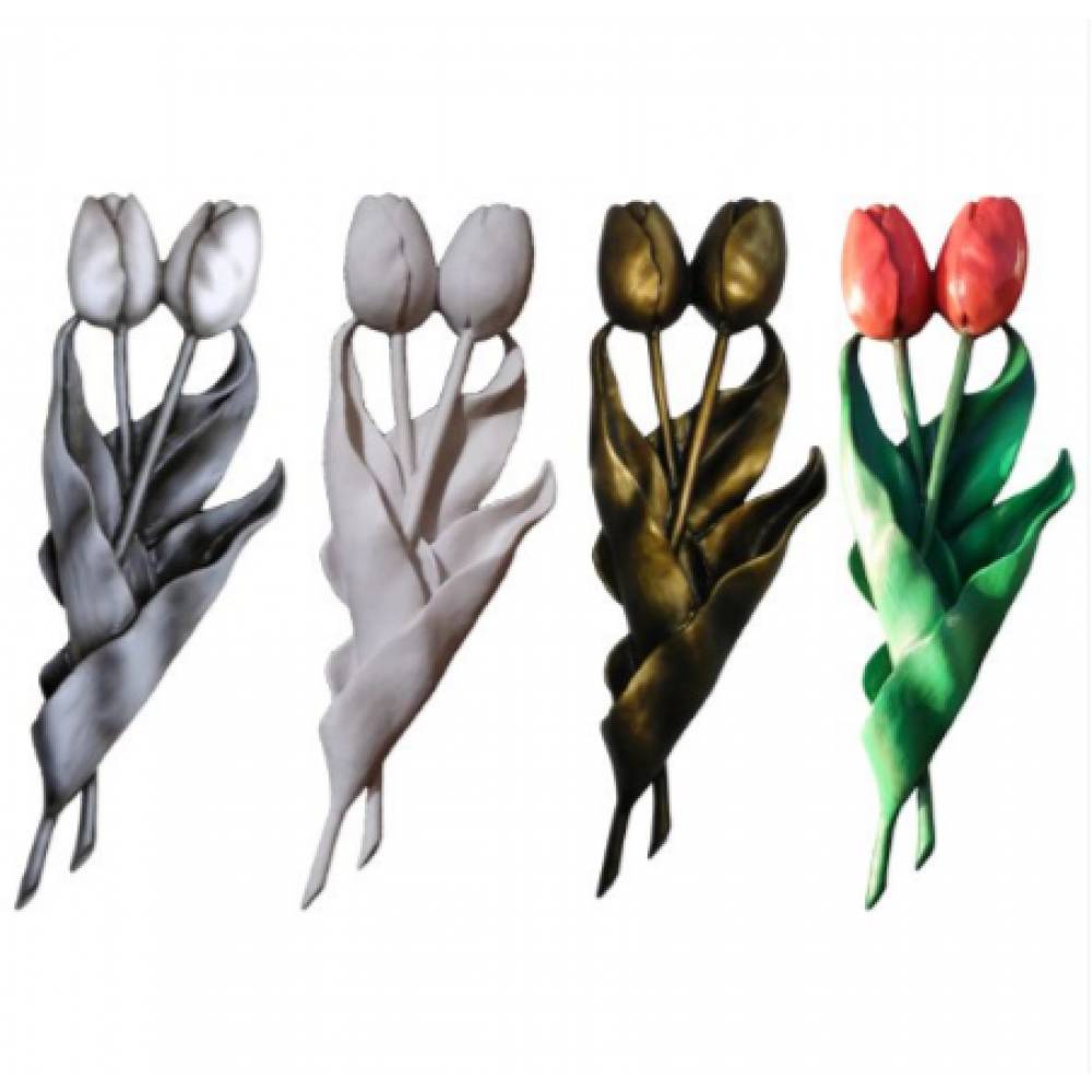 Тюльпан 3Д литьё -тонированная -40см. барельеф.