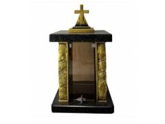 Лампада бронза  -литьё + стекло -30см.