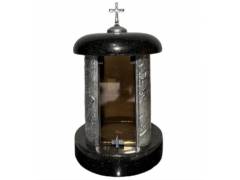 Лампада  круглая -серебро-литьё + стекло -30см.